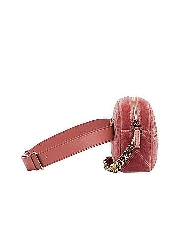 MCM Women's Pink Velvet Crystal Studs Crossbody Camera Bag (view 2)