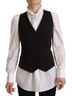 Dolce & Gabbana Basic 100% Wool Solid Black Black Button Down Sleeveless Vest Polyester Women's Top Size XS - photo 1