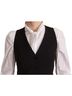 Dolce & Gabbana Basic 100% Wool Solid Black Black Button Down Sleeveless Vest Polyester Women's Top Size XS - photo 4