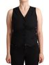 Dolce & Gabbana Basic 100% Wool Solid Black Black Button Down Sleeveless Viscose Vest Women's Top Size XXS - photo 1