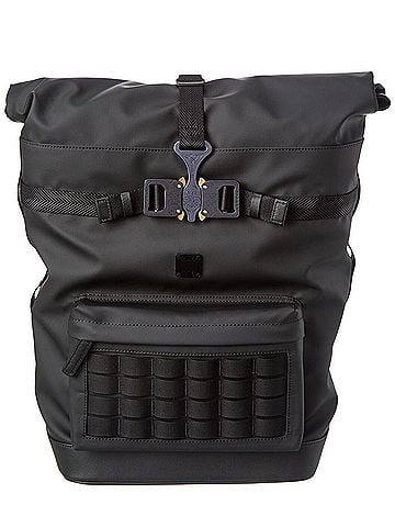 MCM Black Canvas Nylon Medium Roll Top Backpack (view 1)