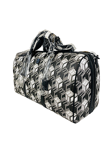 MCM Black/White Cubic Monogram Canvas Weekender Duffel Bag (view 2)