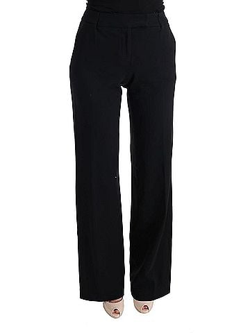 Ermanno Scervino Black Viscose Flare Bootcut Women's Pants (view 1)