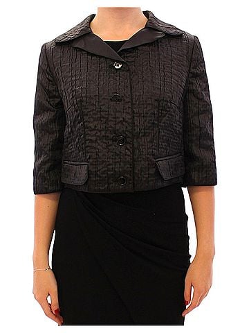 Dolce & Gabbana Basic Black Short Bolero Shrug Jacket Women's Coat (view 1)