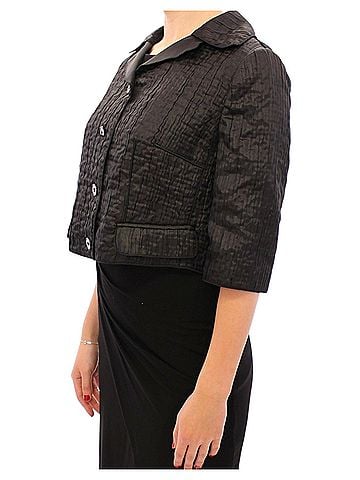 Dolce & Gabbana Basic Black Short Bolero Shrug Jacket Women's Coat (view 2)