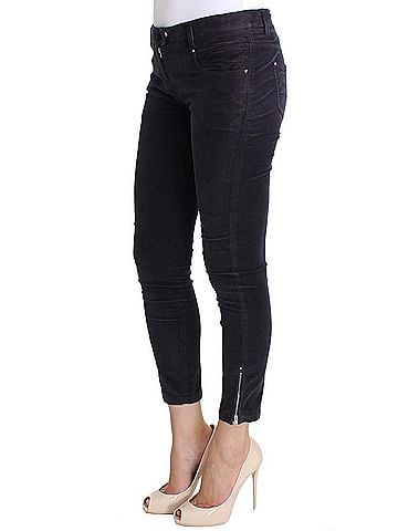 Costume National Purple Cropped Corduroys Women's Jeans (view 2)