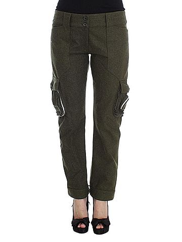 Ermanno Scervino Green Wool Blend Loose Fit Cargo Women's Pants (view 1)