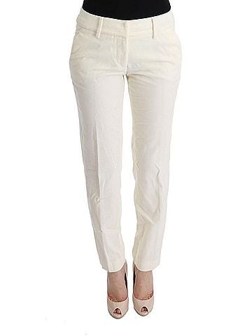 Ermanno Scervino White Cotton Regular Fit Casual Women's Pants (view 1)