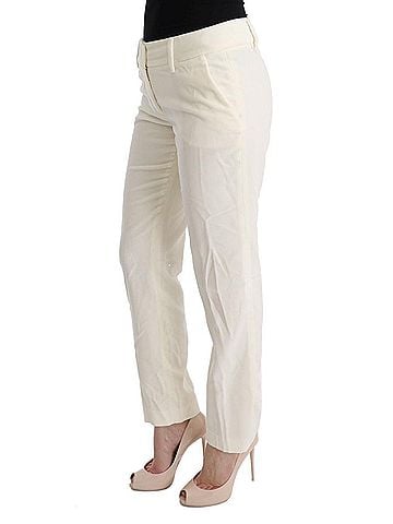 Ermanno Scervino White Cotton Regular Fit Casual Women's Pants (view 2)