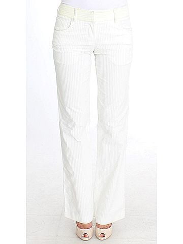 Ermanno Scervino White Striped Straight Fit Women's Pants (view 1)