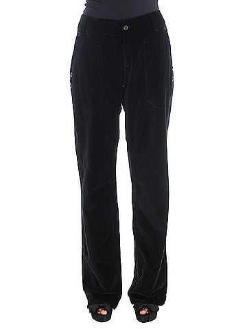 Ermanno Scervino Black Velvet Cotton Straight Legs Women's Pants (view 1)