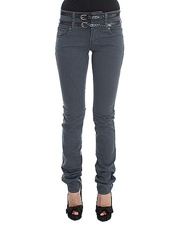John Galliano Blue Cotton Blend Slim Fit High Waist Women's Jeans (view 1)