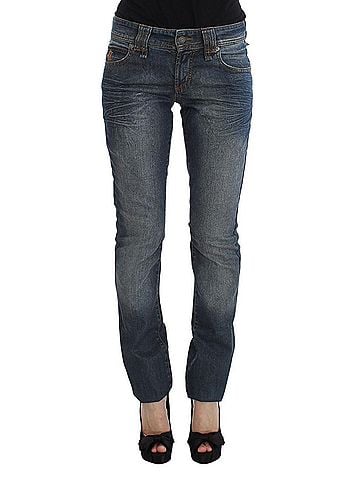 John Galliano Blue Wash Cotton Blend Slim Fit Women's Jeans (view 1)