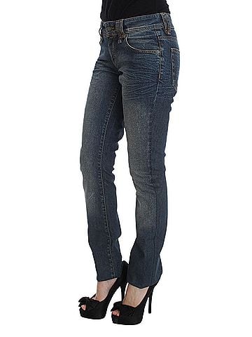 John Galliano Blue Wash Cotton Blend Slim Fit Women's Jeans (view 2)