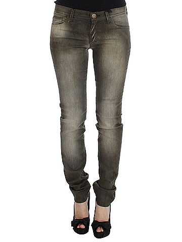 Ermanno Scervino Gray Wash Cotton Blend Slim Fit Women's Jeans (view 1)