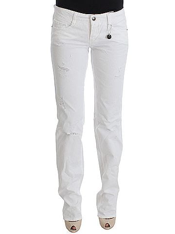 Costume National White Cotton Slim Fit Denim Bootcut Women's Jeans (view 1)