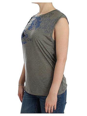Costume National Gray print sleeveless Women's t-shirt (view 2)