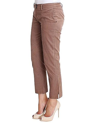 Costume National Brown Cropped Corduroys Women's Pants (view 2)