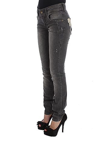 John Galliano Gray Wash Cotton Blend Slim Fit Stretch Women's Jeans (view 2)