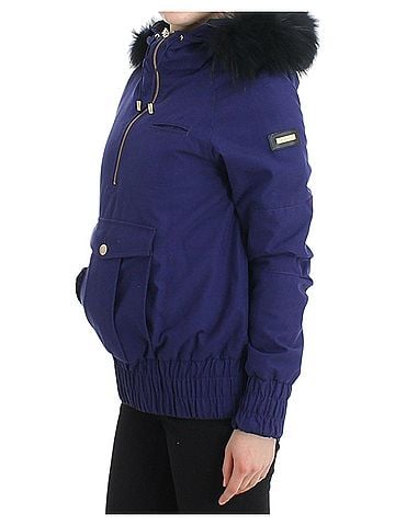 GF Ferre Blue Padded Jacket Hooded Short Women's K-Way (view 2)
