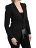 Dolce & Gabbana Basic 100% Rayon Solid Black Black Brocade Single Breasted Blazer Women's Jacket Size XS - photo 2