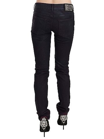 Roberto Cavalli Black Cotton Low Waist Skinny Denim Women's Pants (view 2)