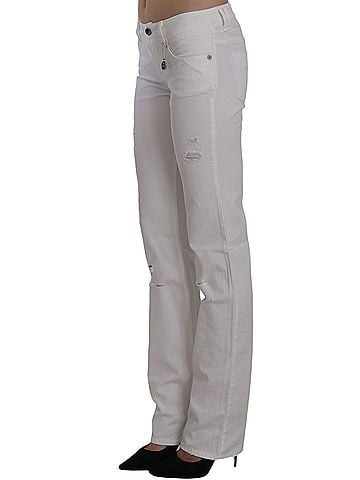 Costume National White Cotton Slim Fit Straight Jeans Women's Pants (view 2)