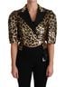 Dolce & Gabbana Basic 100% Pvc Solid Gold Blazer Gold Leopard Sequined Women's Jacket Size M - photo 1