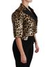 Dolce & Gabbana Basic 100% Pvc Solid Gold Blazer Gold Leopard Sequined Women's Jacket Size M - photo 2