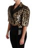 Dolce & Gabbana Basic 100% Pvc Solid Gold Blazer Gold Leopard Sequined Women's Jacket Size M - photo 3