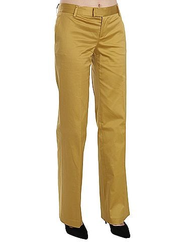 Roberto Cavalli Mustard Yellow Straight Formal Trousers Women's Pants (view 2)