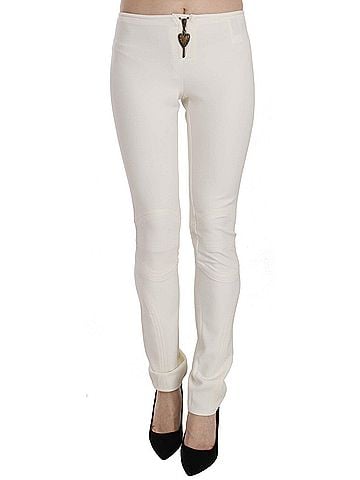 Roberto Cavalli White Mid Waist Skinny Dress Trousers Women's Pants (view 1)