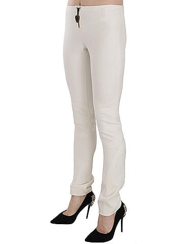 Roberto Cavalli White Mid Waist Skinny Dress Trousers Women's Pants (view 2)
