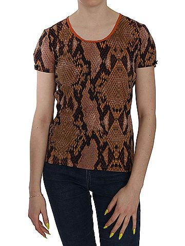 Roberto Cavalli Snake Skin Print Short Sleeve Top Women's T-shirt (view 1)