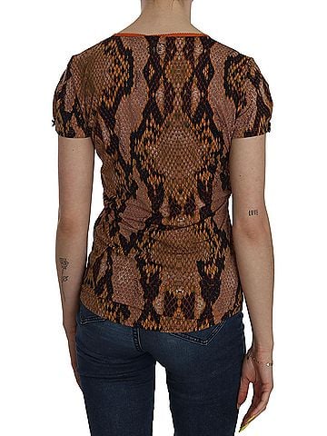 Roberto Cavalli Snake Skin Print Short Sleeve Top Women's T-shirt (view 2)