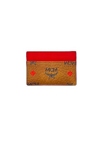 MCM Women's Brown Spectrum Diamond Rainbow Logo Visetos Card Holder (view 1)