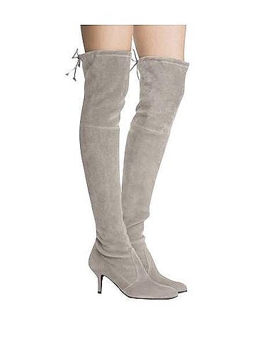 Stuart Weitzman Women's Solid Tiemodel Taupe Suede Over-The-Knee Boot (9 US) (view 1)