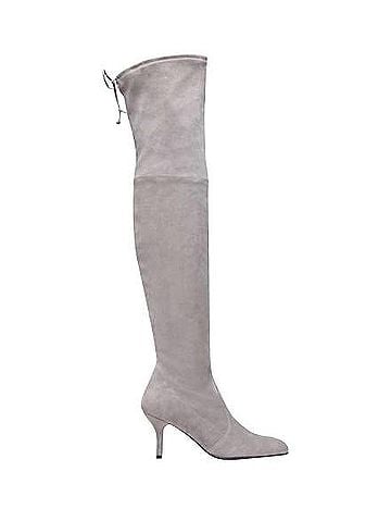 Stuart Weitzman Women's Solid Tiemodel Taupe Suede Over-The-Knee Boot (9 US) (view 2)