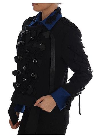 Dolce & Gabbana Basic Black Wool Trench Women's Jacket (view 2)