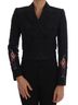 Dolce & Gabbana Basic 100% Nylon Solid Black Black Brocade Blazer Women's Jacket Size M - photo 1