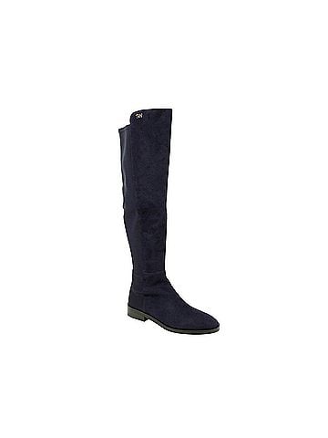Stuart Weitzman Women's Keelan Dark Blue Suede With Logo Over The Knee Boots (36.5 EU / 6 B US) (view 2)
