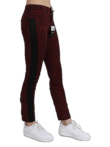 Costume National Dark Red Mid Waist Slim Fit Cotton Women's Jeans (view 2)