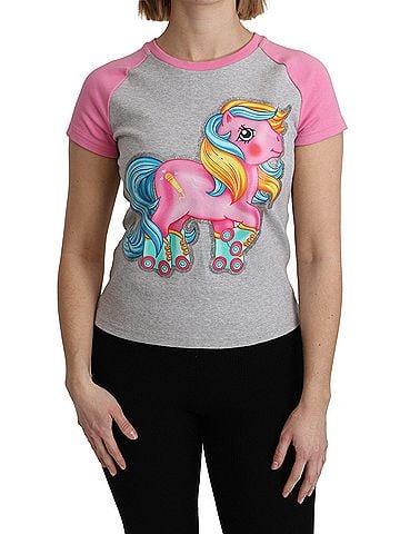 Moschino Gray and pink Cotton T-shirt My Little Pony Women's Top (view 1)
