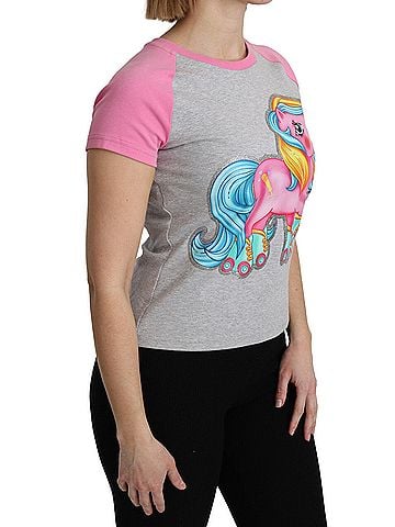 Moschino Gray and pink Cotton T-shirt My Little Pony Women's Top (view 2)
