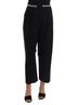 Dolce & Gabbana Basic 100% Wool Solid Black Black Wool Stretch Crystal Women's Pants Size XS - photo 1