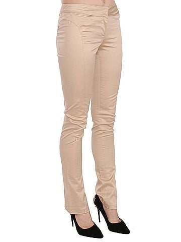 Roberto Cavalli Cream Low Waist Skinny Formal Trousers Women's Pants (view 2)