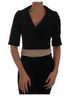 Dolce & Gabbana Basic 100% Wool Solid Black Black Short Croped Jacket Women's Blazer Size XS - photo 1