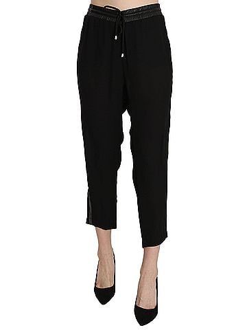 Guess Black Polyester High Waist Cropped Trousers Women's Pants (view 1)