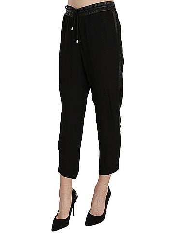 Guess Black Polyester High Waist Cropped Trousers Women's Pants (view 2)