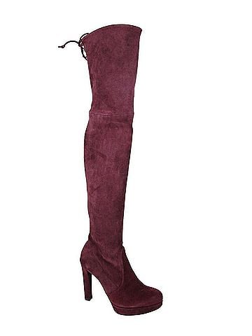 Stuart Weitzman Women's Bordeaux Suede Over-the-knee Platform Boot (8 M) (view 1)